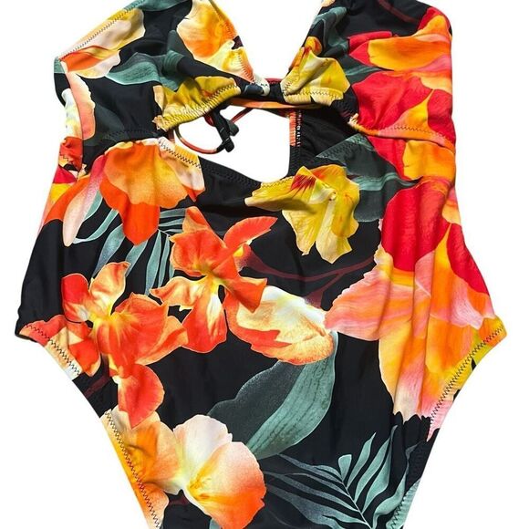 SHADE & SHORE Tropical Print Front Keyhole One Piece Swimwear Size XL - Picture 5 of 7